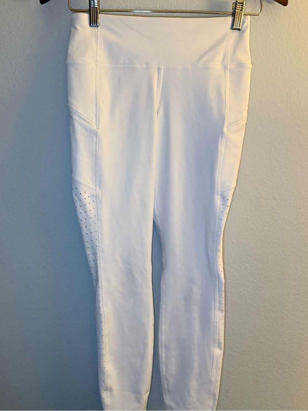 Athleta White Performance Leggings with Branded Waistband